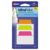 Avery Ultra Tabs Repositionable Tabs, Standard: 2" x 1.5", 1/5-Cut, Assorted Neon Colors, 48/Pack (AVE74756)