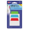 Avery Ultra Tabs Repositionable Tabs, Standard: 2" x 1.5", 1/5-Cut, Assorted Colors (Blue, Green and Red), 24/Pack (AVE74754)