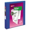 Avery Durable View Binder With Durahinge And Slant Rings, 3 Rings, 1" Capacity, 11 X 8.5, Blue (AVE17014)