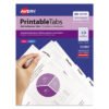 Avery Printable Plastic Tabs with Repositionable Adhesive, 1/5-Cut, White, 1.75" Wide, 80/Pack (AVE16282)