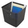 Advantus Plastic Weave Bin, Extra Large, 12.5" X 12.5" X 11.13", Black, 2/pack (AVT40376)