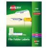 Avery Permanent TrueBlock File Folder Labels with Sure Feed Technology, 0.66 x 3.44, Blue/White, 30/Sheet, 50 Sheets/Box (AVE5766)