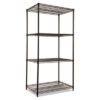 Alera NSF Certified Industrial Four-Shelf Wire Shelving Kit, 36w x 24d x 72h, Black (ALESW503624BL)