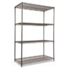Alera Wire Shelving Starter Kit, Four-Shelf, 48w X 24d X 72h, Black Anthracite (ALESW504824BA)