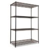 Alera NSF Certified Industrial Four-Shelf Wire Shelving Kit, 48w x 24d x 72h, Black (ALESW504824BL)