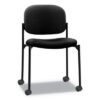 HON VL606 Stacking Guest Chair without Arms, Fabric Upholstery, 21.25" x 21" x 32.75", Black Seat, Black Back, Black Base (BSXVL606VA10)