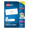 Avery Easy Peel White Address Labels W/ Sure Feed Technology, Laser Printers, 1 X 4, White, 20/sheet, 100 Sheets/box (AVE5161)