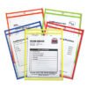 C-Line Stitched Shop Ticket Holders, Neon, Assorted 5 Colors, 75", 9 X 12, 25/bx (CLI43910)
