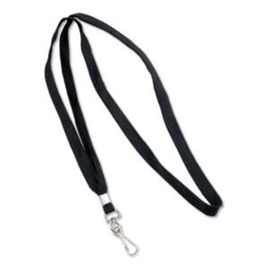 Advantus Deluxe Lanyards, Metal J-Hook Fastener, 36" Long, Black, 24/Box (AVT75424)