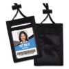 Advantus ID Badge Holders with Convention Neck Pouch, Vertical, Black/Clear 3.25" x 5" Holder, 2.38" x 3.5" Insert, 48" Cord, 12/Pack (AVT75453)