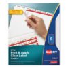 Avery Print and Apply Index Maker Clear Label Dividers, 8-Tab, 11 x 8.5, White, 5 Sets (AVE11437)