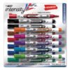 BIC Intensity Advanced Dry Erase Marker, Pocket-Style, Medium Bullet Tip, Assorted Colors, Dozen (BICGELIPP121AST)