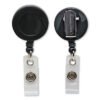 SICURIX Swivel-Style Spring-Clip Id Card Reel, 30" Extension, Black (BAU68844)