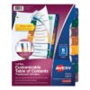 Avery Customizable Table Of Contents Ready Index Dividers With Multicolor Tabs, 8-Tab, 1 To 8, 11 X 8.5, Translucent, 1 Set (AVE11817)