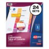 Avery Customizable TOC Ready Index Multicolor Tab Dividers, Uncollated, 5-Tab, 1 to 5, 11 x 8.5, White, 24 Sets (AVE11167)