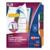 Avery Customizable Table Of Contents Ready Index Dividers With Multicolor Tabs, 5-Tab, 1 To 5, 11 X 8.5, Translucent, 1 Set (AVE11816)