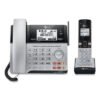 AT&T Connect To Cell Tl86103 Two-Line Corded/cordless Phone, Corded Base Station And 1 Additional Handset, Black/silver (ATTTL86103)