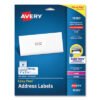 Avery Easy Peel White Address Labels With Sure Feed Technology, Inkjet Printers, 1 X 2.63, White, 30/sheet, 10 Sheets/pack (AVE18160)