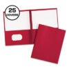 Avery Two-Pocket Folder, Prong Fastener, 0.5" Capacity, 11 X 8.5, Red, 25/box (AVE47979)