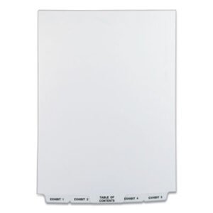 Avery Preprinted Legal Exhibit Bottom Tab Index Dividers, Avery Style, 26-Tab, Exhibit 1 To Exhibit 25, 11 X 8.5, White, 1 Set (AVE11378)