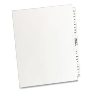 Avery Preprinted Legal Exhibit Side Tab Index Dividers, Avery Style, 26-Tab, 51 To 75, 11 X 8.5, White, 1 Set (AVE11396)