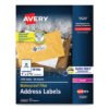 Avery Waterproof Address Labels With Trueblock And Sure Feed, Laser Printers, 1 X 2.63, White, 30/sheet, 50 Sheets/pack (AVE5520)