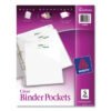 Avery Binder Pockets, 3-Hole Punched, 9.25 x 11, Clear, 5/Pack (AVE75243)