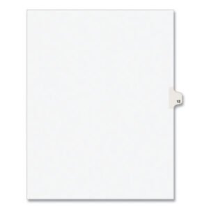 Avery Preprinted Legal Exhibit Side Tab Index Dividers, Avery Style, 10-Tab, 12, 11 X 8.5, White, 25/pack (AVE11922)
