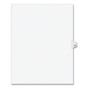 Avery Preprinted Legal Exhibit Side Tab Index Dividers, Avery Style, 10-Tab, 13, 11 X 8.5, White, 25/pack (AVE11923)