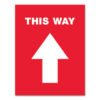 Avery Social Distancing Floor Decals, 8.5 X 11, This Way, Red Face, White Graphics, 5/pack (AVE83091)
