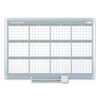 MasterVision Magnetic Dry Erase Calendar Board, 12-Month Planning/Scheduling, 36" x 24", White Surface, Satin Aluminum Frame (BVCGA03106830)