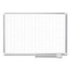 MasterVision Gridded Magnetic Steel Dry Erase Project Planning Board, 1" x 2" Cells, 72" x 48", White Surface, Satin Aluminum Frame (BVCMA2792830)
