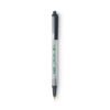 BIC Ecolutions Clic Stic Ballpoint Pen, Retractable, Medium 1 mm, Black Ink, Translucent Frost/Black Barrel, Dozen (BICCSEM11BK)