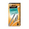 BIC Round Stic Xtra Precision Ballpoint Pen, Stick, Fine 0.8 Mm, Black Ink, Smoke Barrel, Dozen (BICGSF11BK)