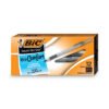 BIC Round Stic Grip Xtra Comfort Ballpoint Pen, Easy-Glide System, Stick, Medium 1.2 mm, Black Ink, Gray/Black Barrel, Dozen (BICGSMG11BK)