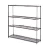 Alera BA Plus Wire Shelving Kit, Four-Shelf, 72w x 18d x 72h, Black Anthracite Plus (ALESW207218BA)