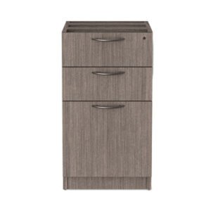 Alera Valencia Series Full Pedestal File, Left/Right, 3-Drawers: Box/Box/File, Legal/Letter, Gray, 15.63" x 20.5" x 28.5" (ALEVA532822GY)