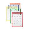 C-Line Reusable Dry Erase Pockets, 9 X 12, Assorted Primary Colors, 25/box (CLI40620)