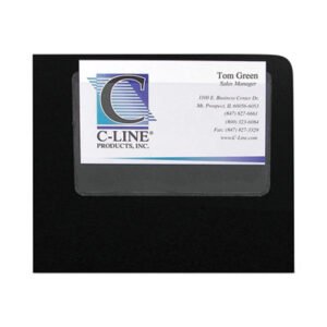 C-Line Self-Adhesive Business Card Holders, Top Load, 2 x 3.5, Clear, 10/Pack (CLI70257)
