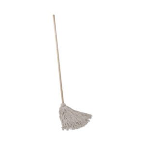 Boardwalk Handle/Deck Mops, #24 White Cotton Head, 54" Natural Wood Handle, 6/Pack (BWK124C)