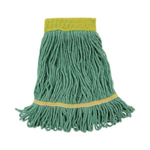 Boardwalk Super Loop Wet Mop Head, Cotton/synthetic Fiber, 5" Headband, Small Size, Green, 12/carton (BWK501GN)