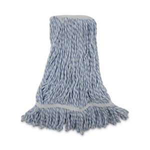 Boardwalk Mop Head, Floor Finish, Narrow, Rayon/polyester, Medium, White/blue, 12/carton (BWK542CT)