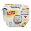 Glad Home Collection Food Storage Containers With Lids, Medium Square, 25 Oz, Clear/metallic, Plastic, 5/pack (CLOXZA60795)