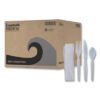 Boardwalk Four-Piece Cutlery Kit, Heavyweight, Fork/Knife/Napkin/Spoon, Plastic, White, 250/Carton (BWKFKTNHWPSWH)