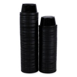 Boardwalk Souffle/Portion Cups, 2 oz, Plastic, Black, 125/Sleeve, 20 Sleeves/Carton (BWKPRTN2BL)
