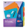 Avery Big Tab Write and Erase Durable Plastic Dividers, 5-Tab, 11 x 8.5, Assorted, 1 Set (AVE16129)