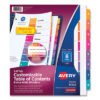 Avery Customizable TOC Ready Index Multicolor Tab Dividers, Extra Wide Tabs, 8-Tab, 1 to 8, 11 x 9.25, White, 1 Set (AVE11163)