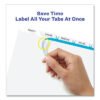 Avery Print and Apply Index Maker Clear Label Dividers, Extra Wide Tab, 5-Tab, White Tabs, 11.25 x 9.25, White, 1 Set (AVE11438)