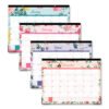Blue Sky Reflections Desk Pad Calendar, Floral Artwork, 22 x 17, Assorted Sheet Colors, Black Binding, 12-Month (Jan to Dec): 2025 (BLS117886)