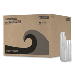Boardwalk Souffle/Portion Cups, 1 oz, Plastic, Clear, 125/Sleeves, 20 Sleeves/Carton (BWKPRTN1TS)
